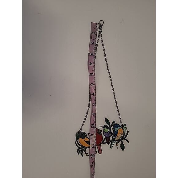 Multicolor Acrylic Bird Painted Ornament Window Panel Hanging Light Decoration - Picture 3 of 7